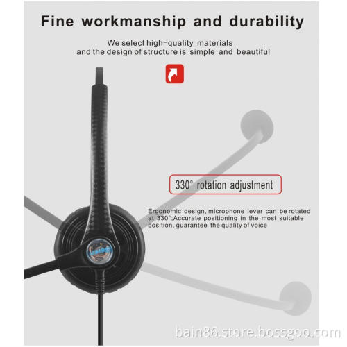A16 USB over-ear headset with microphone call center noise-cancelling